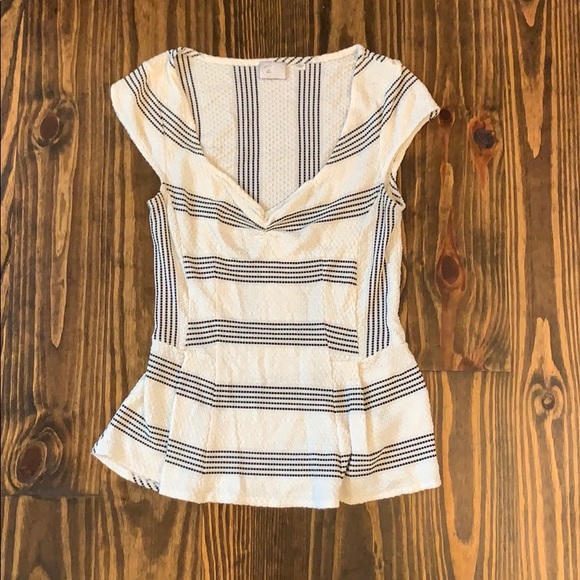 Anthropologie Postmark Peplum Sweetheart Top S - Picture 3 of 6